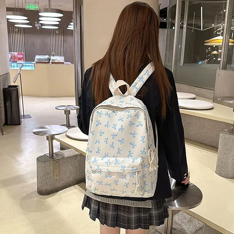 Women Bags Gift - 女性用花柄ナイロンバックパック 6色展開 大容量 軽量 旅行用スクールバッグ 高校大学