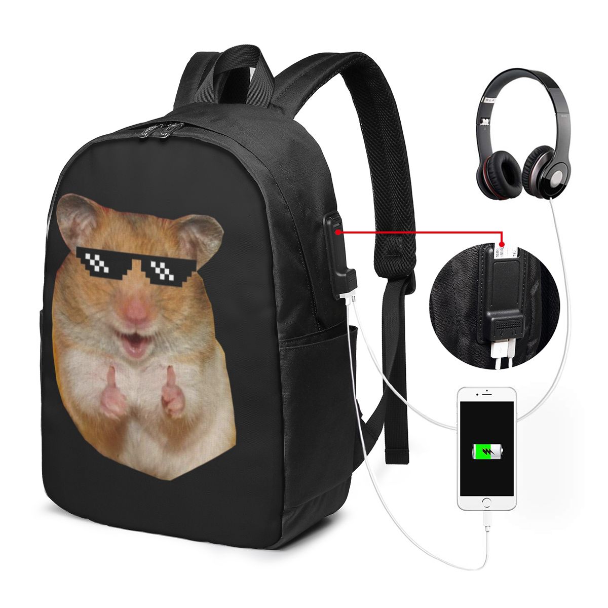 Women Bags For College - 面白いハムスターバックパック旅行ノートブックバッグコンピュータ大学生スクールバッグラップトップショルダーバッグ男性女性用