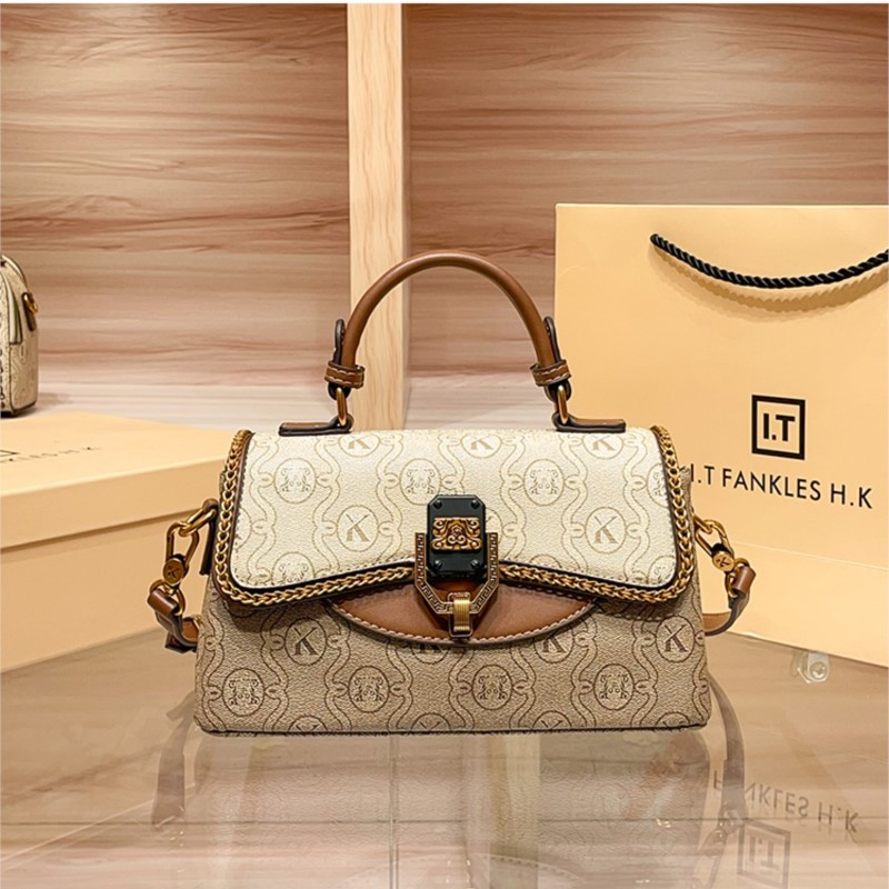 Women Bags Premium Brands - ブランドレディースバッグ2025新作おしゃれで多用途なプレミアムカラーブロックハンドバッグシングルショルダークロスショルダー小さめスクエアバッグ