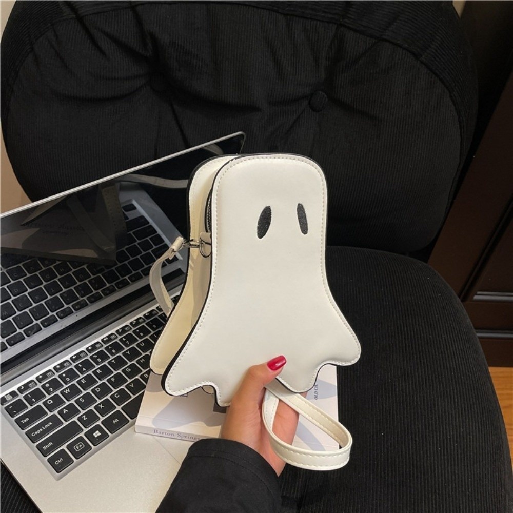 Women'S Bags Holiday - クリエイティブ漫画ハロウィンゴーストバッグジッパー大容量ショルダーバッグPUレザー調節可能なクロスボディバッグホリデー
