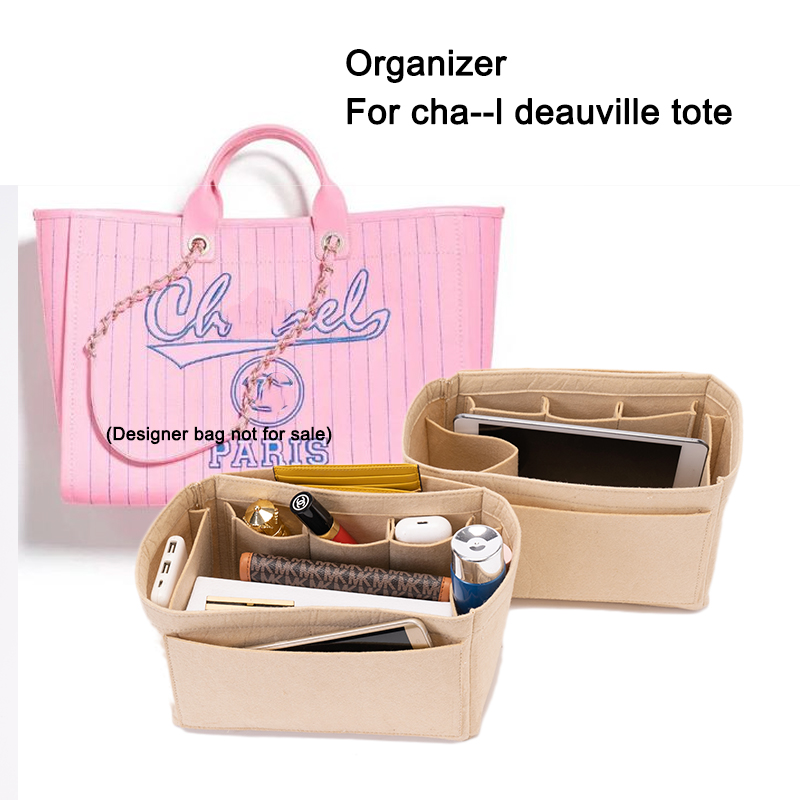 Women Bags Chanel - フェルトinsertバッグオーガナイザーcc deauvilToteハンドバッグチェアipadポーチ付きレディース化粧バッグ