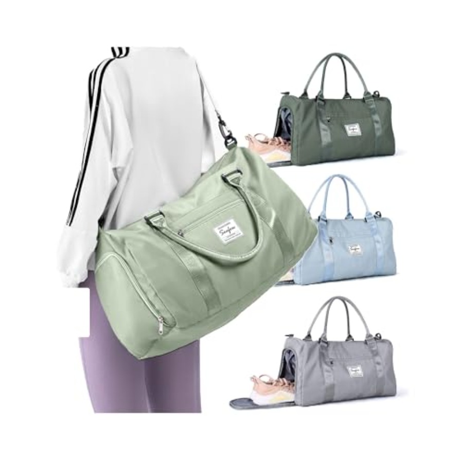 Women Bags Leather - ウィークエンダーダッフルバッグ（男女兼用）、飛行機用トラベルトートバッグ、可愛いスポーツジムダンス用オーバーナイトラゲージバッグ（ウェットポケット付き）