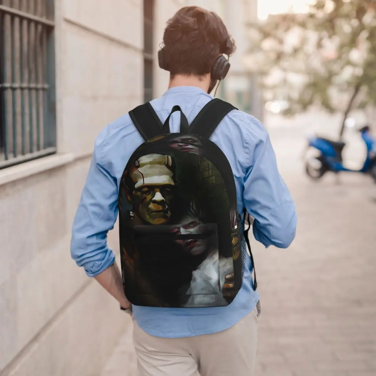 Womens Backpack - フランケンシュタインと花嫁映画バックパック学生ブックバッグ子供スクールバッグコンピュータショルダーバッグ男性女性用