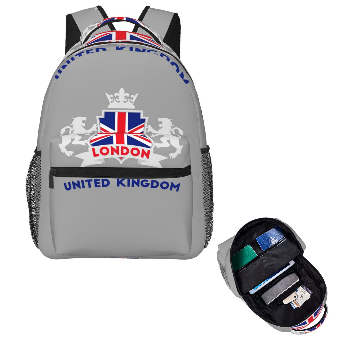 Women Bags In Uk - イギリスのユニオンジャック旗柄 ブリティッシュ学生用バックパック 旅行用デイパック メンズ レディース ファッション
