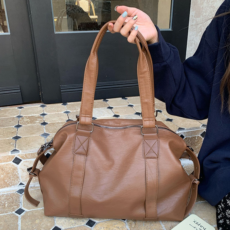 Women Bags Sale - 2026年ホットセール 韓国風カジュアルトートバッグ レディース シックな無地トラベルハンドバッグ 女性用クラシック大容量クロスボディバッグ