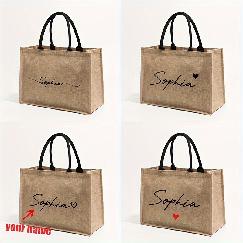 Women Bags Name - カスタムネームパターンショッピングパーソナライズされたビーチバッグ女性用モノグラムギフトトートバッグ女性用トラベルトイレタリー収納バッグ