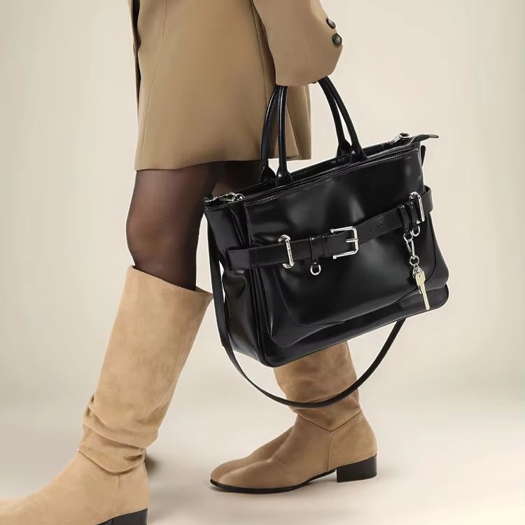 Women Bags Leather - 女性用カジュアル大容量ショルダーバッグ：デニムトートバッグ、シンプルで多用途なアンダーアームバッグ