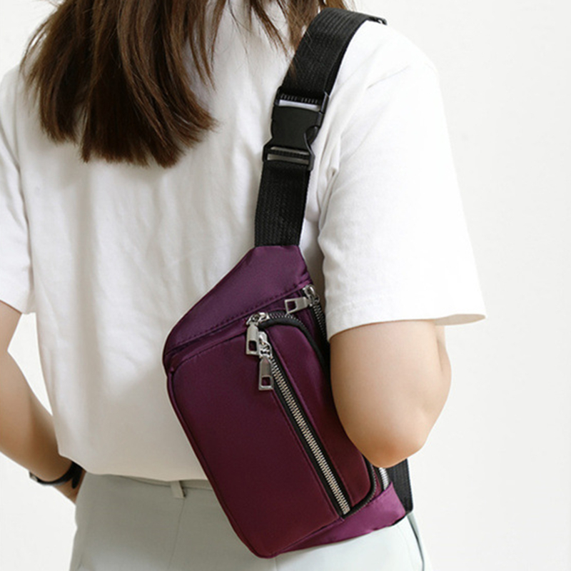 Women'S Bum Bags - オックスフォード生地ウエストバッグ、ジッパー付きチェストバッグ、スポーツ旅行用、女の子用ベリーポケット、ヒップバッグ、おしゃれな携帯電話用ファニーパック（女性用）