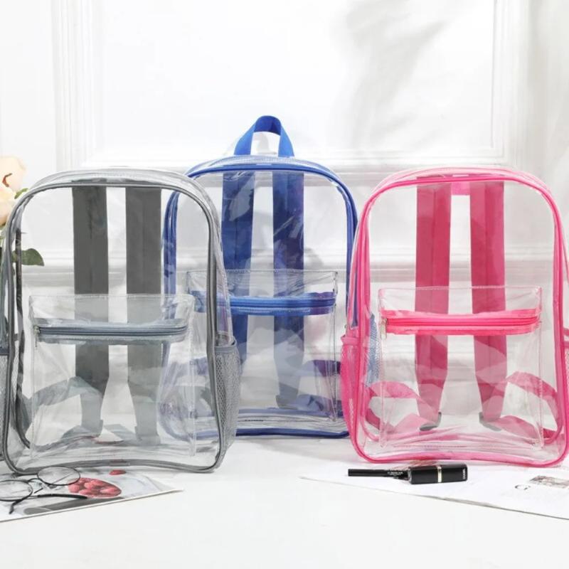 Women Bags Large - 透明な PVC バックパックアウトドアスポーツフィットネスナップサック大容量防水トラベルバッグ学校やジム用目に見えるデザイン