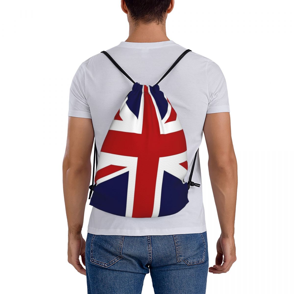Women Bags In Uk - 英国のユニオンジャック旗バックパックファッション巾着バッグスポーツバッグブックバッグ男性女性学生用