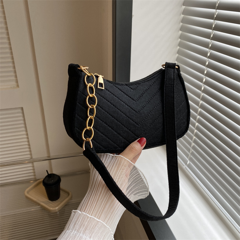 Women Bags Chanel - ミニショルダーバッグ レディース ファッション フェルト製 女性用バッグ デザイン性の高い脇の下バッグ