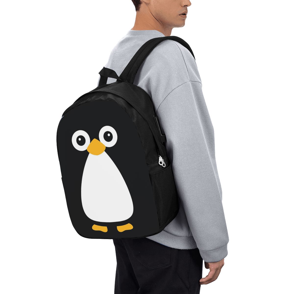 Women Bags For College - かわいいベクターペンギンバックパック旅行ノートブックバッグコンピュータ大学生スクールバッグラップトップショルダーバッグ男性女性用