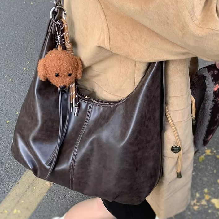 Women Bags Leather - 女性用ヴィンテージ大容量アンダーアームバッグ：柔らかく、耐久性があり、ファッショナブルで多用途な女性用ショルダー/クロスボディバッグ。