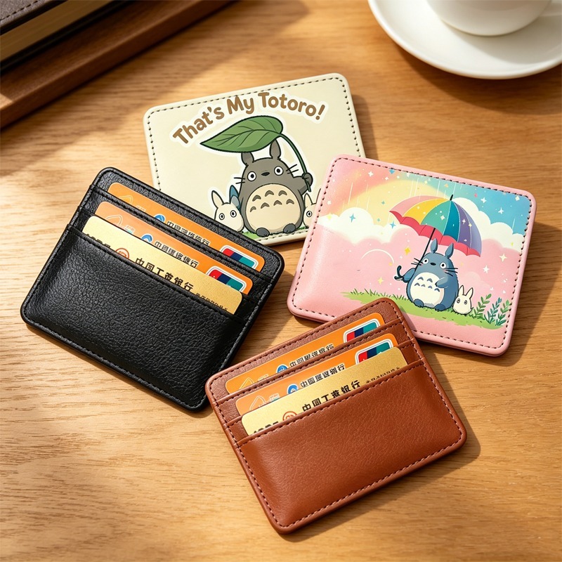 Women Bags With Wallet - トトロのかわいいスリムIDカード＆銀行カードホルダー財布、男女兼用、漫画アニメ柄カードホルダー、カードプロテクターケース、ギフト