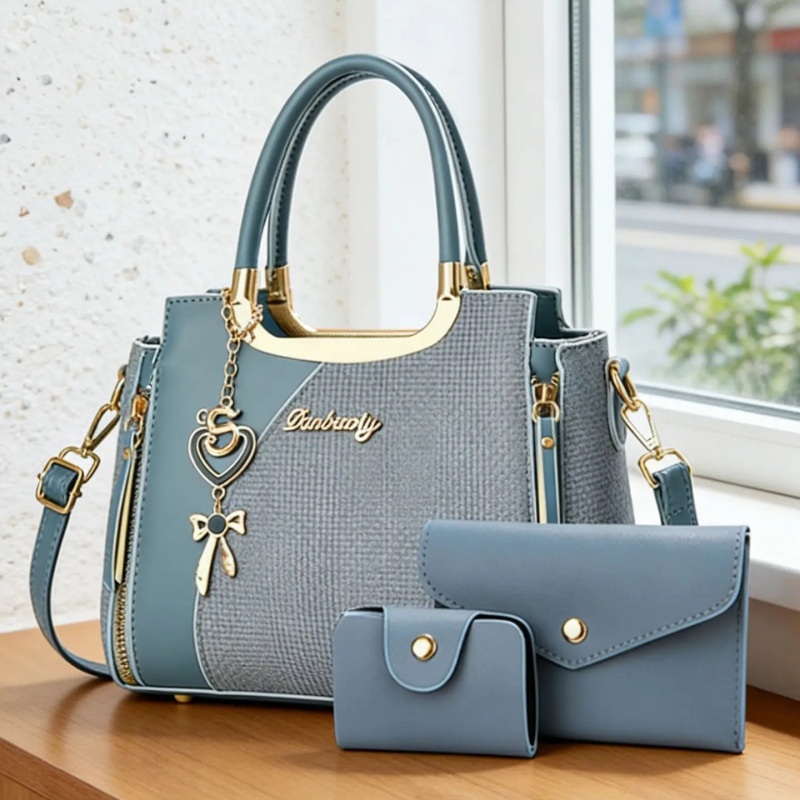 エレガントなレディースハンドバッグセット、マルチカラーメッセ - Women Bags Gift のレビューと価格