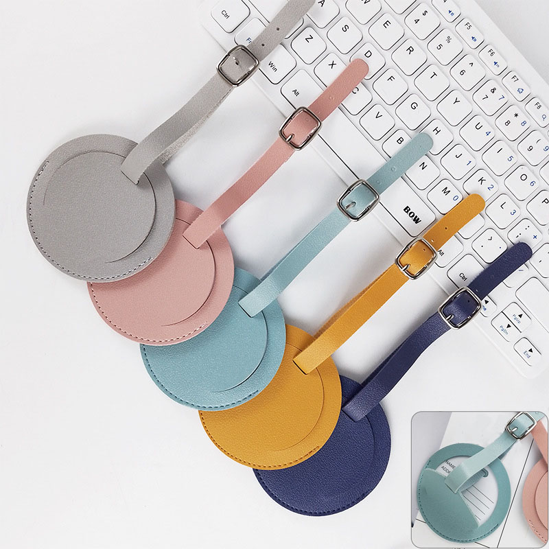 男性と女性のための荷物タグ,1ピース,かわいい丸いラベル,ト - Women Bags Name のレビューと価格