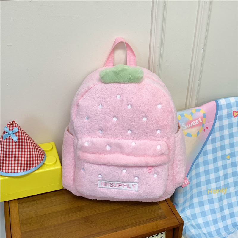 ぬいぐるみイチゴ柄 クラシック無地 スイートバックパック 2 - Women Bags Sale のレビューと価格