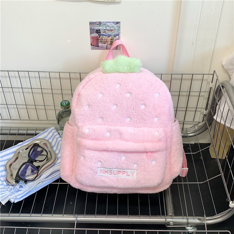 ぬいぐるみイチゴ柄 クラシック無地 スイートバックパック 2 - Women Bags Sale のレビューと価格