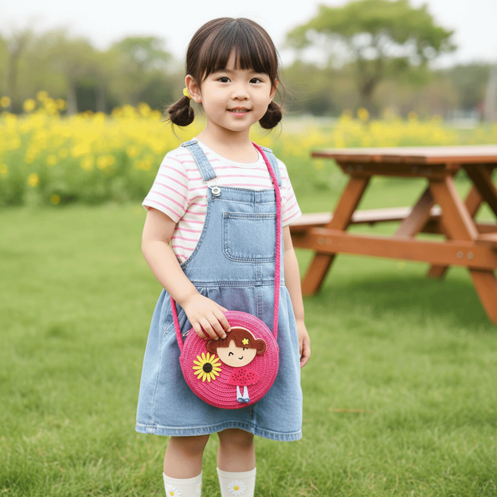 クリエイティブな手作りのわら編みショルダーバッグ、花柄のかわ - Woven Straw Bag のレビューと価格