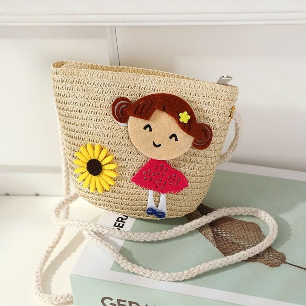 クリエイティブな手作りのわら編みショルダーバッグ、花柄のかわ - Woven Straw Bag のレビューと価格