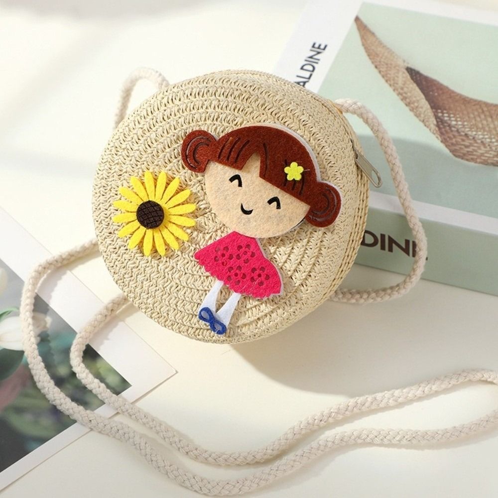 クリエイティブな手作りのわら編みショルダーバッグ、花柄のかわ - Woven Straw Bag のレビューと価格