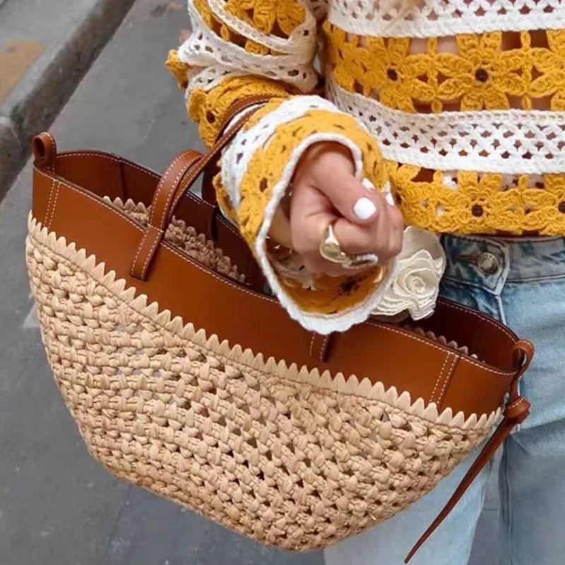 ブランド中空織ビーチバッグニッチファッションショルダー脇の下 - Woven Straw Bag のレビューと価格