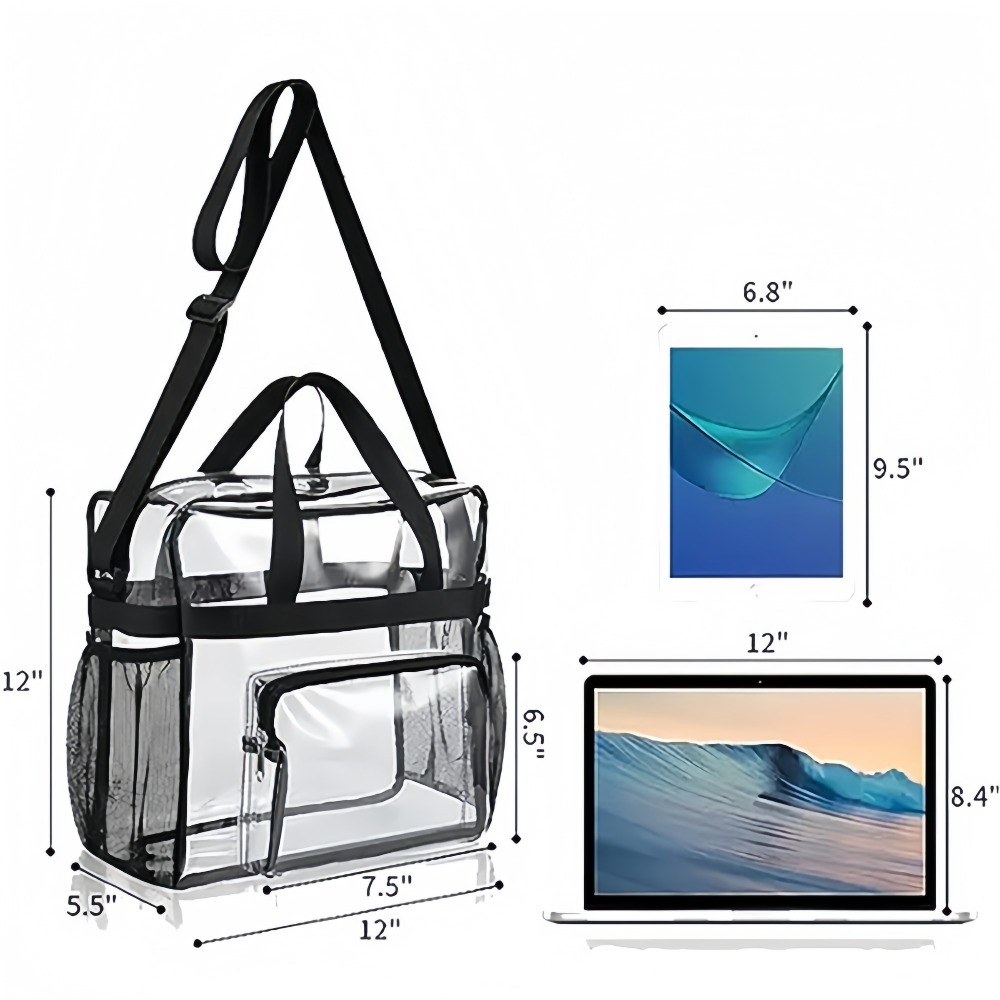 クリアトートバッグ ヘビーデューティー プラスチック製 透明 - Women'S Bags For Work のレビューと価格