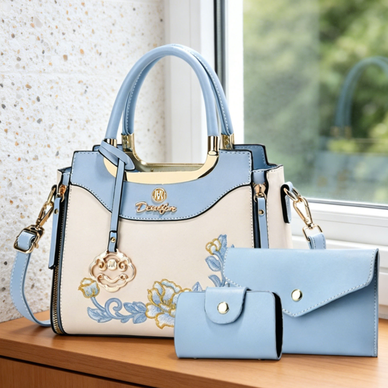 高品質な刺繍入りハンドバッグ3点セット。毎日の外出、デート、 - Women'S Bags For Work のレビューと価格