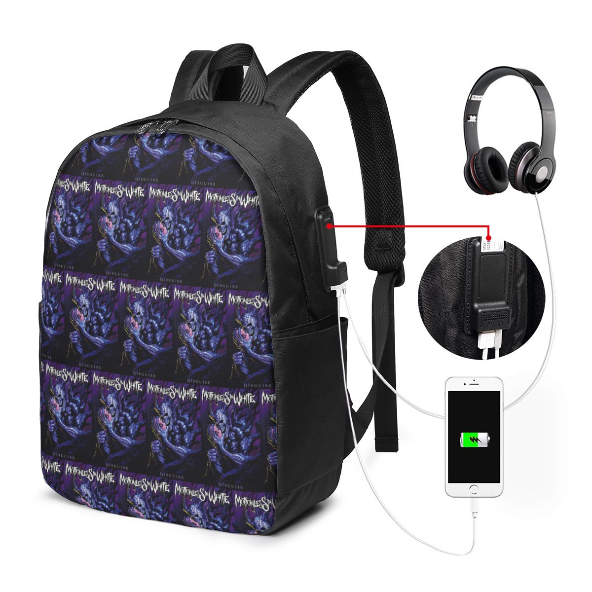 Motionless In White バックパック トラベ - Women Bags For College のレビューと価格