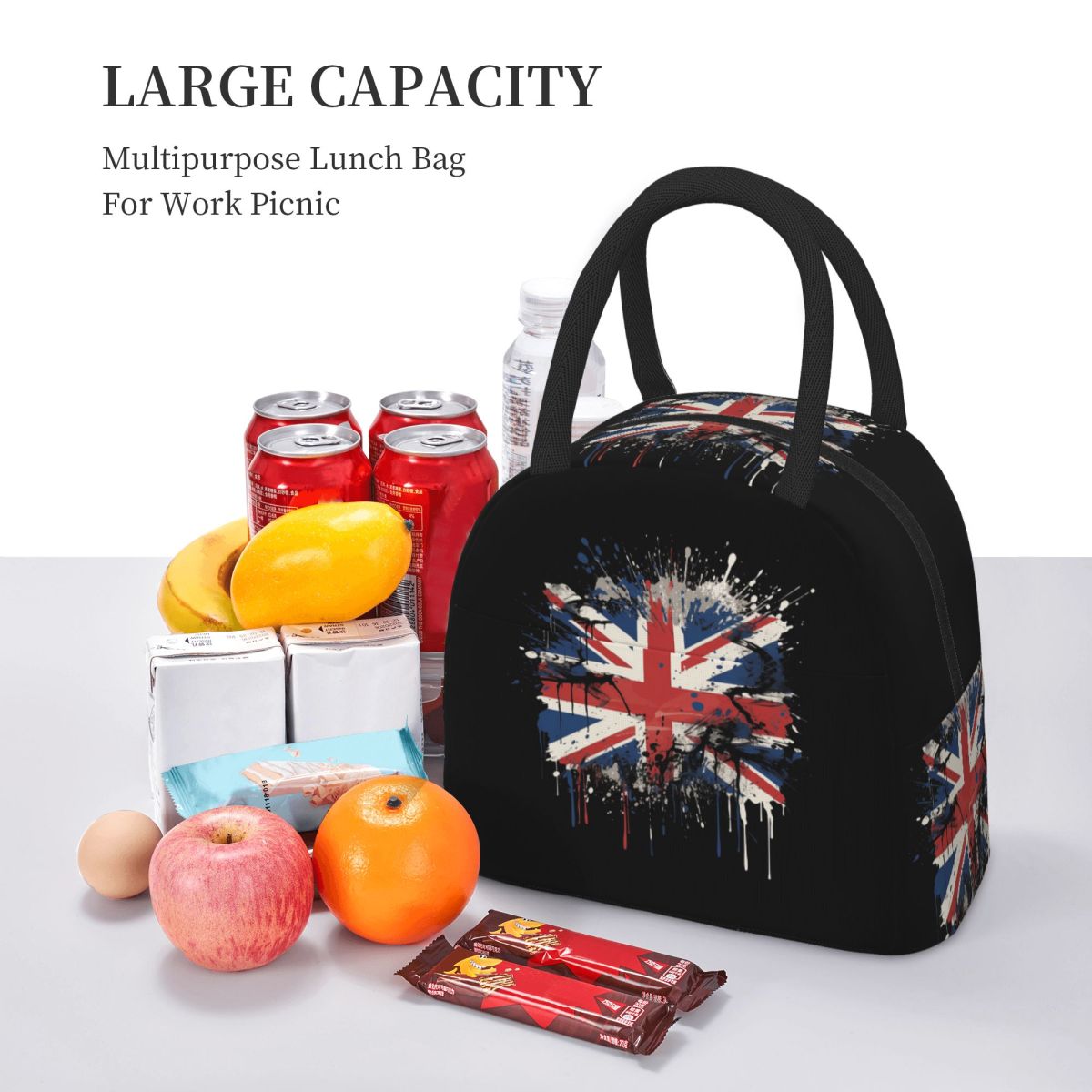英国のユニオンジャック旗 断熱ランチバッグ 女性用 オフィス - Women Bags In Uk のレビューと価格