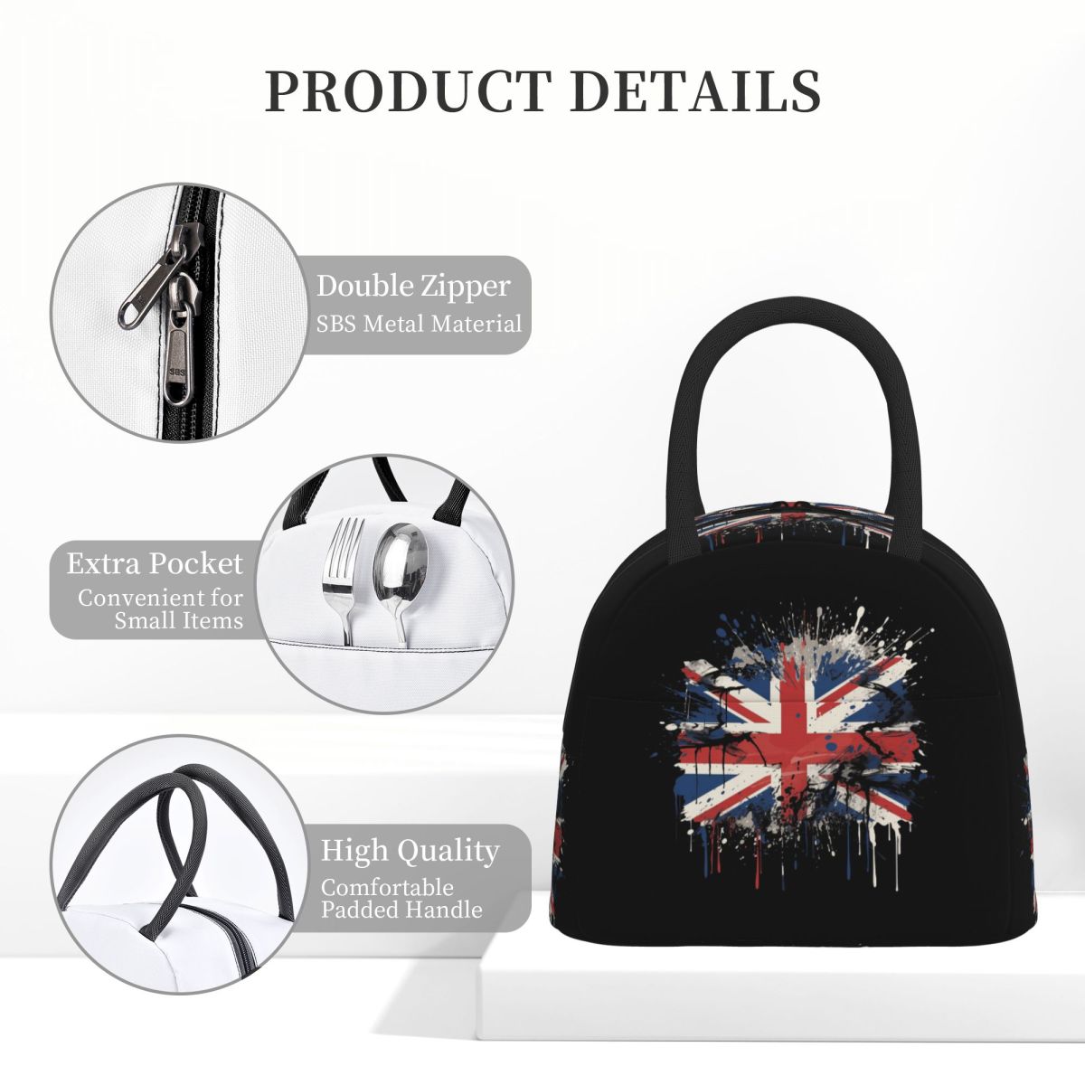 英国のユニオンジャック旗 断熱ランチバッグ 女性用 オフィス - Women Bags In Uk のレビューと価格