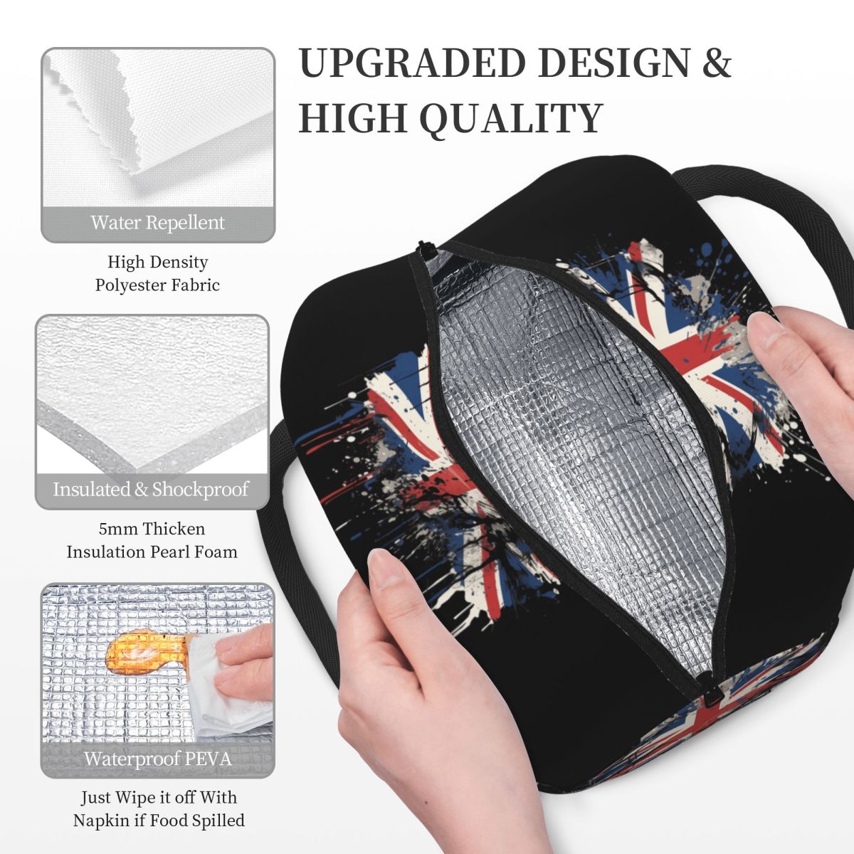 英国のユニオンジャック旗 断熱ランチバッグ 女性用 オフィス - Women Bags In Uk のレビューと価格