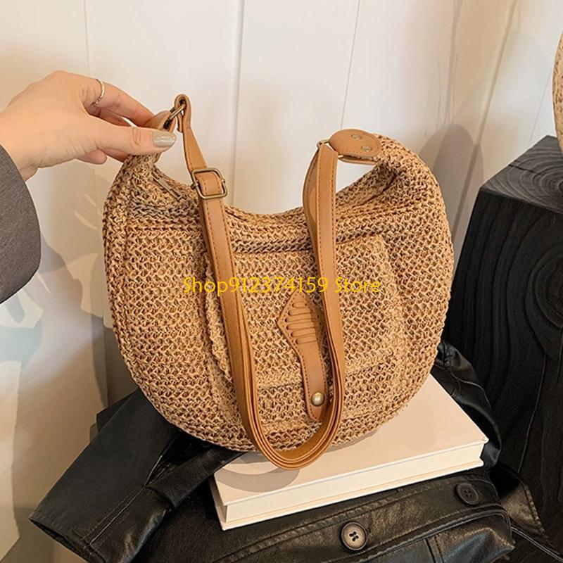 G5AE 女性わらビーチバッグシンプルなクロスボディバッグ織 - Woven Straw Bag のレビューと価格