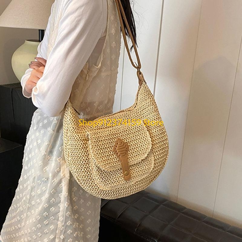 G5AE 女性わらビーチバッグシンプルなクロスボディバッグ織 - Woven Straw Bag のレビューと価格