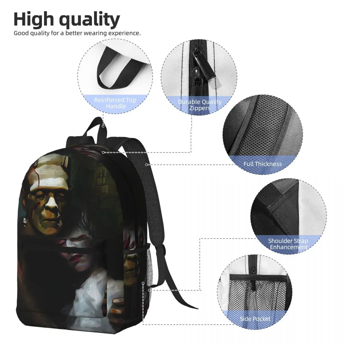 フランケンシュタインと花嫁映画バックパック学生ブックバッグ子 - Womens Backpack のレビューと価格