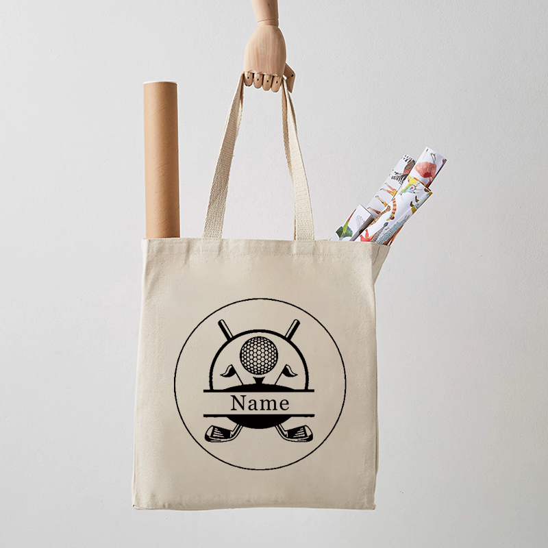 女性用ゴルフボール柄のキャンバストートバッグ,パーソナライズ - Women Bags Name のレビューと価格