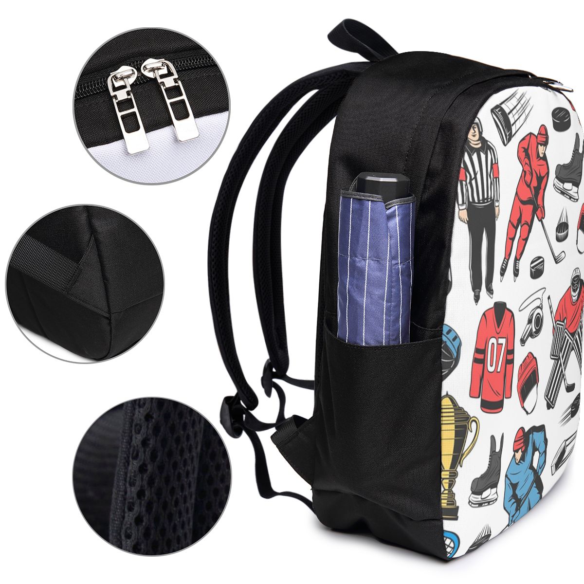 アイスホッケー選手オンリンクバックパック旅行ノートブックバッ - Women Bags For College のレビューと価格