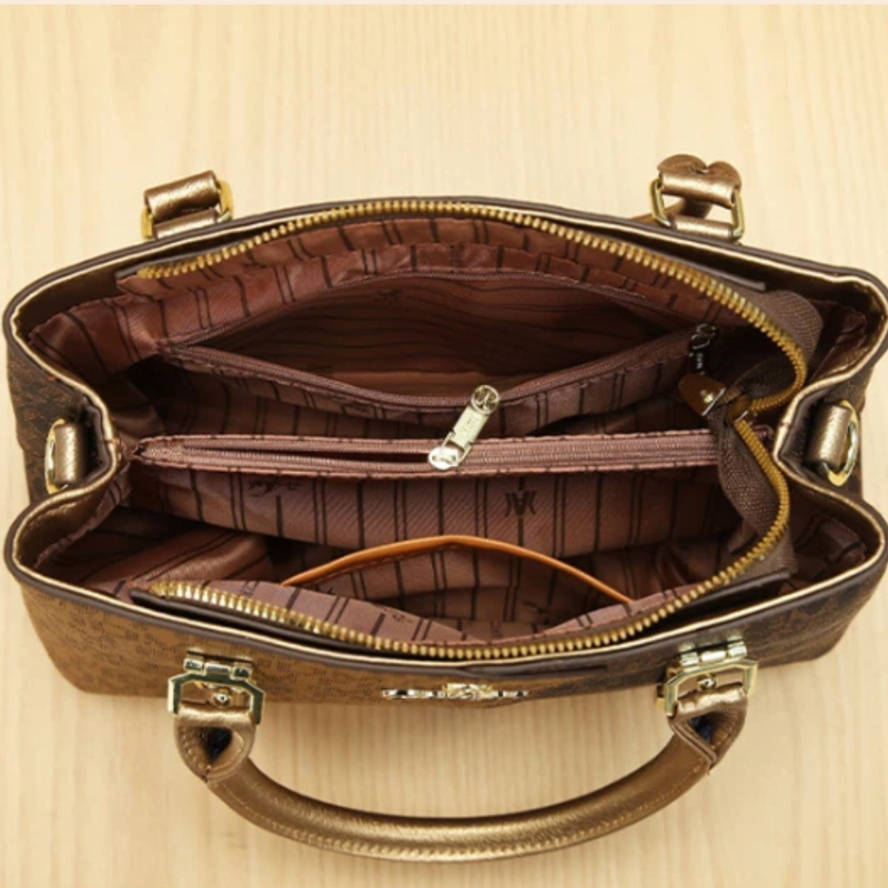 3点セットの女性用バッグ、高級プレミアムレザーのプリント入り - Women Bags Leather のレビューと価格