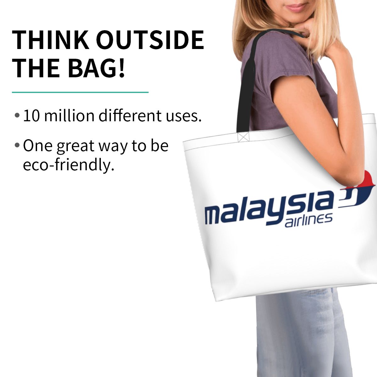 マレーシア航空ショッピングトートバッグキャンバス大容量ショル - Women Bags Malaysia のレビューと価格