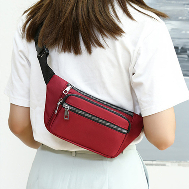オックスフォード生地ウエストバッグ、ジッパー付きチェストバッ - Women'S Bum Bags のレビューと価格
