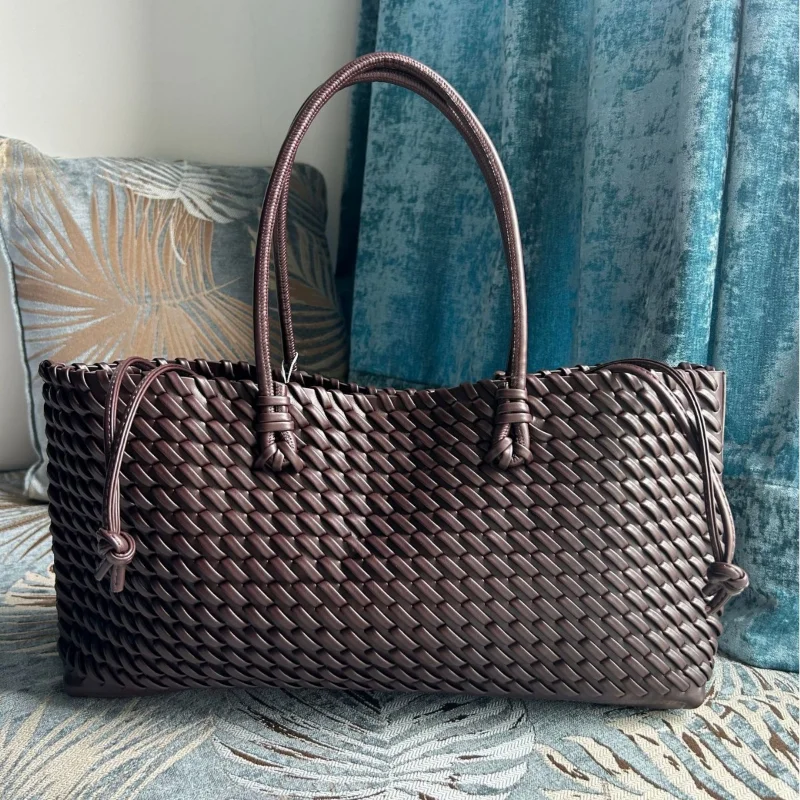デザイナー高級PU織りトートバッグ、トップハンドル付き細長い - Women'S Bags For Work のレビューと価格