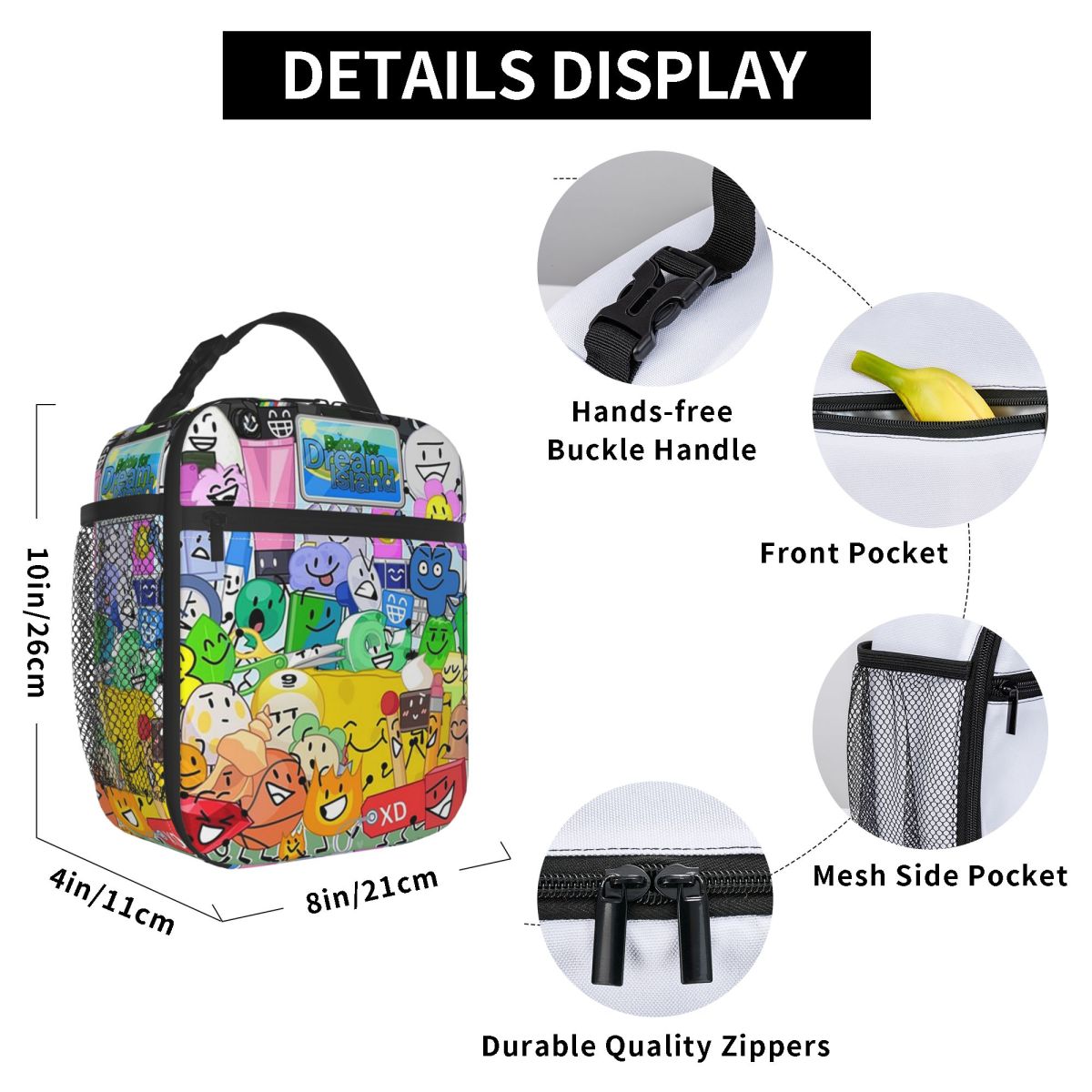 BFDI グループ写真 断熱ランチバッグ 女性用 子供用 ポ - Women Bags Pictures のレビューと価格