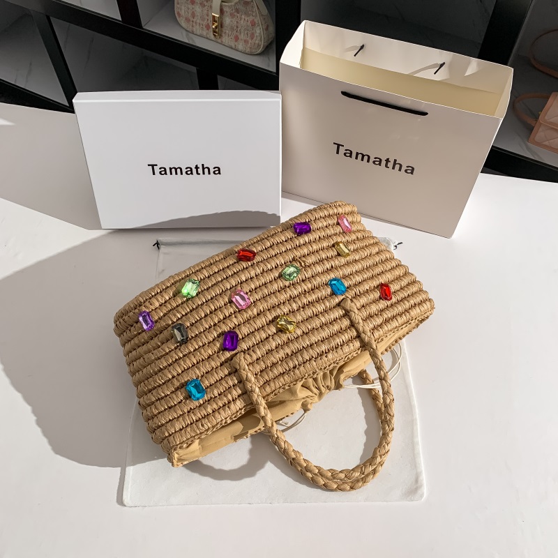 女性のための手作りの夏のストロー,大きなバッグ,光沢のあるラ - Women'S Bags Holiday のレビューと価格