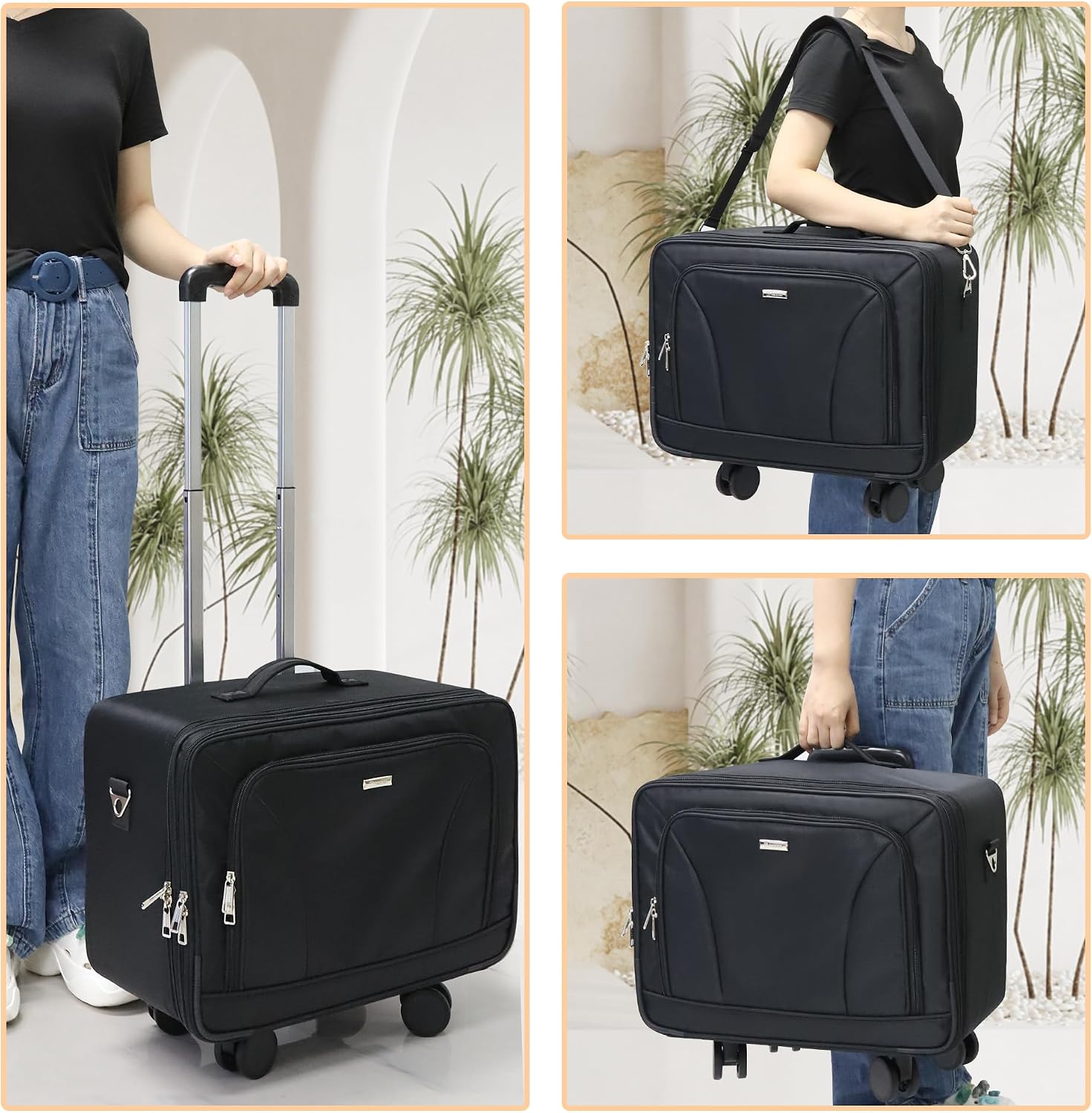 特大サイズの回転式メイクアップトラベルトレインケース（360 - Women Bags For Travel のレビューと価格