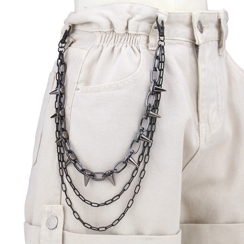ヒップホップ パンクロック メタルパンツ ウエストチェーン  - Women Bags With Wallet のレビューと価格