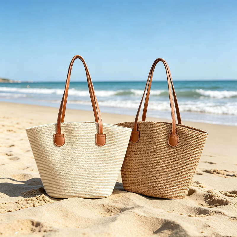 CLAREGQI レディース ソリッドカラー ストロー トー - Woven Straw Bag のレビューと価格