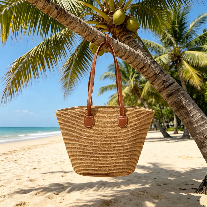 CLAREGQI レディース ソリッドカラー ストロー トー - Woven Straw Bag のレビューと価格