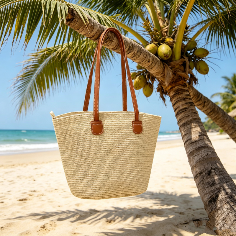CLAREGQI レディース ソリッドカラー ストロー トー - Woven Straw Bag のレビューと価格