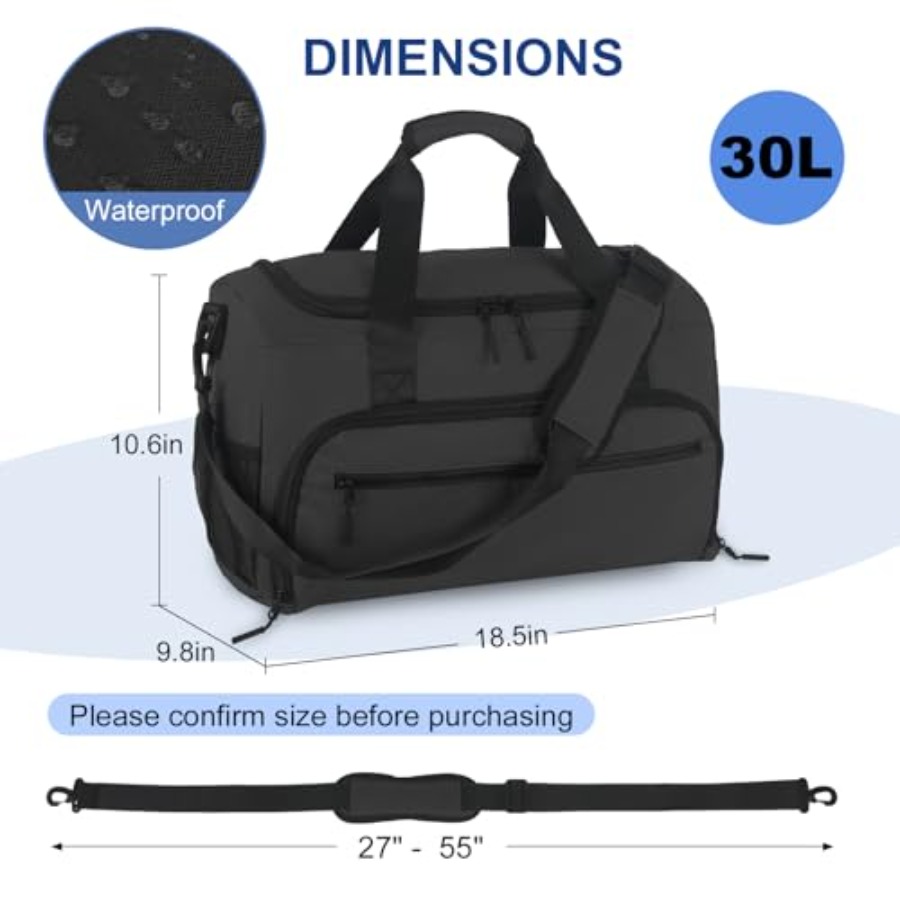 男女兼用ジムバッグ、ウェットポケットとシューズコンパートメン - Women Bags Leather のレビューと価格