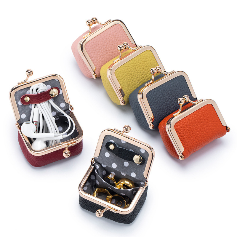 ミニレザーコインケース – ゴールドクラスプ付き、女性用の小 - Women Bags With Wallet のレビューと価格